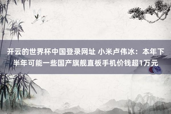 开云的世界杯中国登录网址 小米卢伟冰：本年下半年可能一些国产旗舰直板手机价钱超1万元