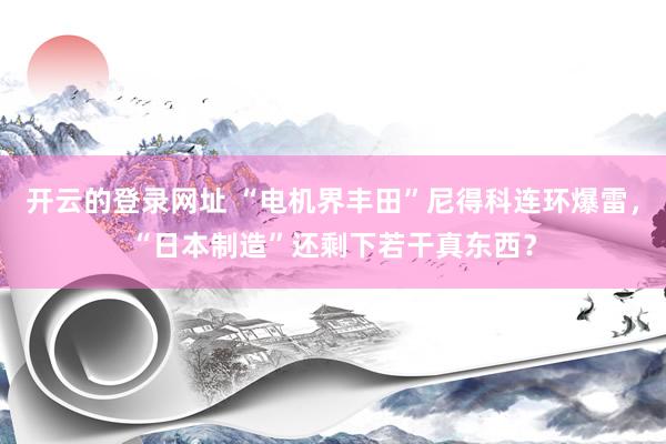 开云的登录网址 “电机界丰田”尼得科连环爆雷，“日本制造”还剩下若干真东西？