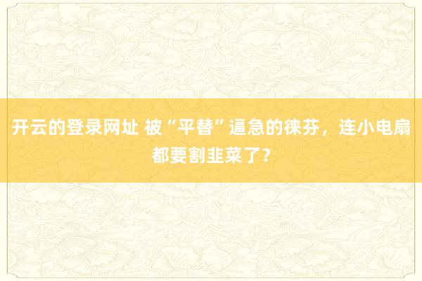 开云的登录网址 被“平替”逼急的徕芬，连小电扇都要割韭菜了？