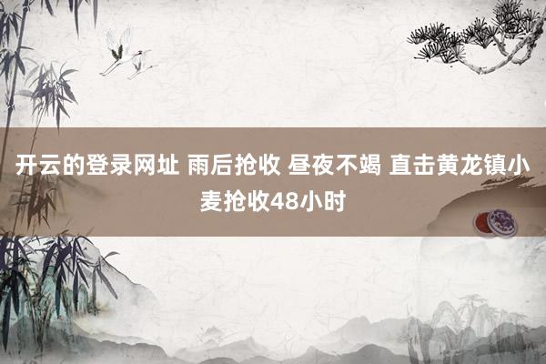 开云的登录网址 雨后抢收 昼夜不竭 直击黄龙镇小麦抢收48小时