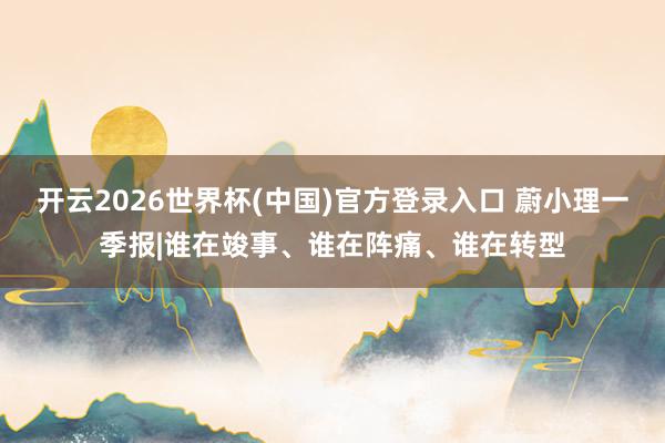开云2026世界杯(中国)官方登录入口 蔚小理一季报|谁在竣事、谁在阵痛、谁在转型