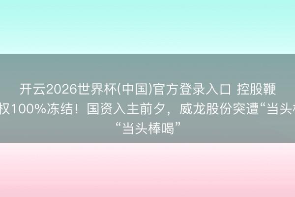 开云2026世界杯(中国)官方登录入口 控股鞭策股权100%冻结！国资入主前夕，威龙股份突遭“当头棒喝”
